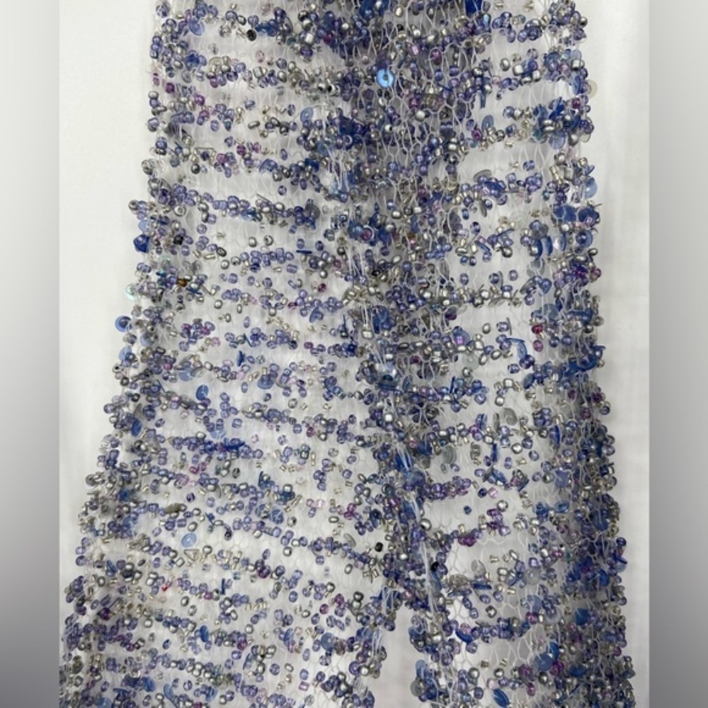 Blue Beaded table runner‎ or other decoration or scarf! - Picture 3 of 9
